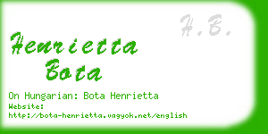 henrietta bota business card